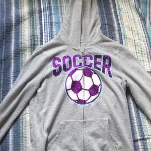 Kids soccer zip up hoodie
